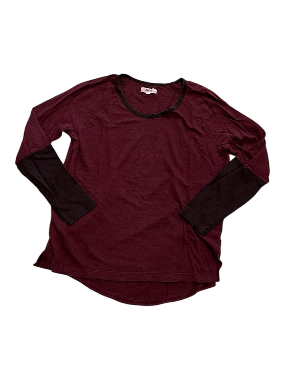 Madewell M Linen Long Sleeve Tee Colorblock